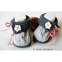 Babyschuhe Tracht Edelweiß gestrickt