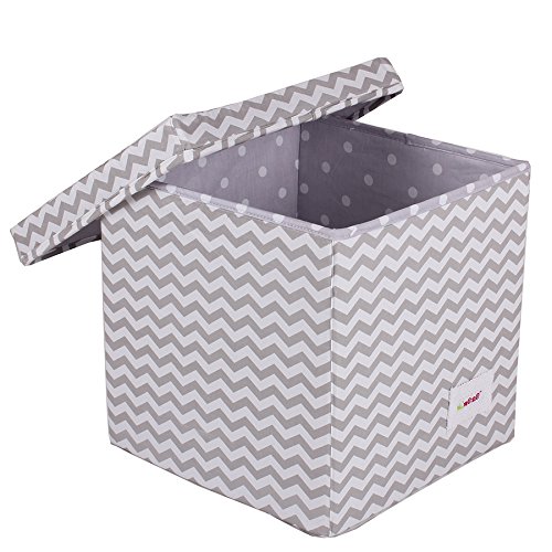 Minene Cube Storage Box Chevrons (Grey/ White)