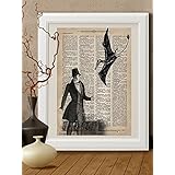 Kunstdrucke Dinosauriern, Reptilien auf Antike Buchseite, #DIN002