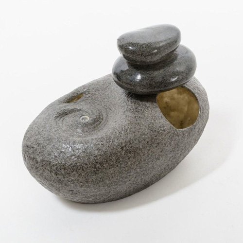 Stein Springbrunnen aus Polyresin – Garten Brunnen LED-Beleuchtung Wasserspiel - 4