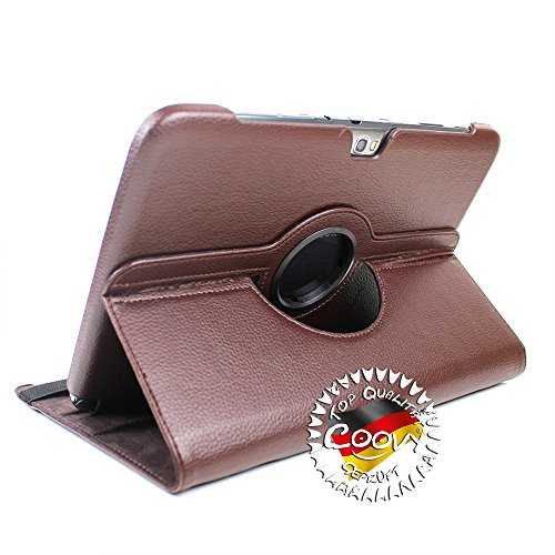 COOVY® 360° ROTATION COVER FÜR SAMSUNG GALAXY NOTE 10.1 GT-N8000 GT-N8010 GT-N8020 SMART HÜLLE TASCHE ETUI CASE SCHUTZ STÄNDER Farbe braun - 5