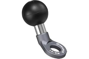 FANAUE MB-1UK Angled Bolt Head Adapter Ball Base with 10mm Mounting Hole for RAM Mounts B Size Double Socket Arm and Bike Motorcycle Phone Holder, Aluminum 1" Ball Head for Mirrors Lever or Round Bar