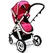 i-Safe System - Raspberry (Pink) Trio Travel System Pram & Luxury Stroller 3 in 1 Complete With Car Seat