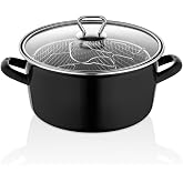Kahramanlar Cips Chef 22 Cm Emaye Kızartma Tenceresi Cam Kapaklı
