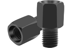 Biqiure Motorcycle Mirror Adapter 8mm-10mm,Height Adjustment Screw Rearview Mirrors Thread Diameter Converter M8 LH to M10 RH Black,2Pcs