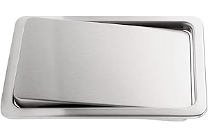 Dovhmoh Stainless Steel Garbage Flap Lid Trash Bin Cover Flush Built-in Balance Swing Flap Garbage Lid for Kitchen Counter Top A