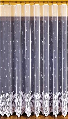 Ready made lovely fab net curtain jaquard rain drops width 400cm/157" x drop 130cm/51"