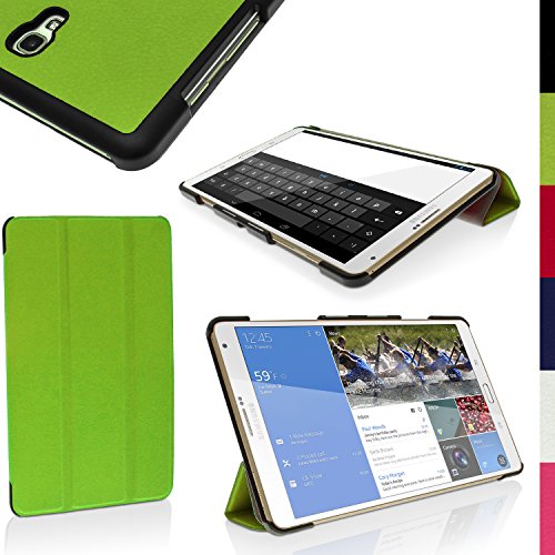 igadgitz Grün PU Ledertasche Hülle Smart Cover für Samsung Galaxy Tab S 8.4" SM-T700 mit Multi-Winkel Betrachtungs + Auto Sleep/Wake + Displayschutzfolie