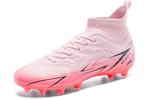 XINGHUANHUA Hommes Chaussures de Football AG Faux Gazon Sneakers Noir Blanc Violet