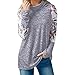 Produktbild Geili Bluse Damen,Frauen Damen Herbst Neue Art und Weise Lose Beiläufige Lange Hülsen Rollkragen Druck Patchwork Sweatshirt Pullover Oberteile Langarmshirt Bluse Tops