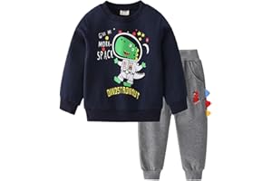 Volunboy Enfant Garcon Jogging Dinosaure Ensembles, Crew Neck Sweat et jogpant Deux pièces