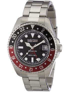 Nautec No Limit Herren-Armbanduhr Deep Sea Analog Automatik DS AT-GMT/STSTRDBK