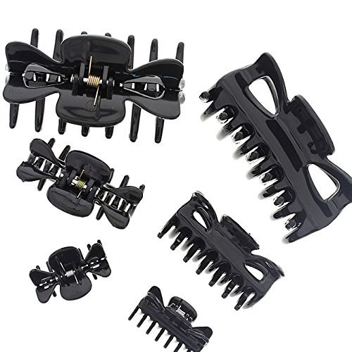 Haarklammern, Abteilklammern Greifspangen, Wellenreiter für langes Haar, schwarz, 3er MixSet