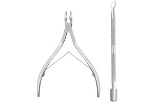 LOGYUA Cuticle Nipper and Pusher, Dead Skin Remover Set, Stainless Steel Cuticle Pusher Trimmer Clipper, Nail Manicure Tool
