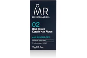 MR. MR Dark Brown Hair Fibres (15g). Paraben Free Hair Loss Concealer with System-PPX, Thinning Hair Concealer for Bald Patch Cover Up, Hair Fibres Dark Brown, Hair Thickener for Men, Hair Texture Powder