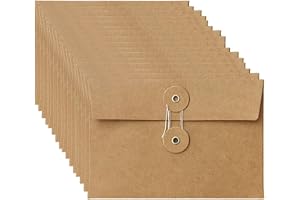 250 gsm kraftpapperskuvert vintage kuvertfickor i bulk med knapp och snörstängning för bröllopsfest, tillkännagivanden, gratu