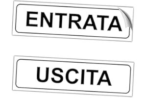 EVM "ENTRATA + USCITA" Eticchetta Segnaletica Targhetta in PVC Morbido Adesivo impermeabile Porte Locali Ufficcio 21x6cm 2pz