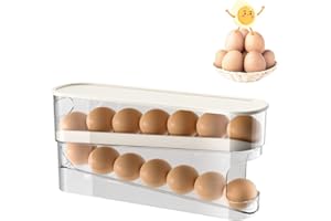 JIAHUADE Pojemnik na jajka do lodówki, jajka do lodówki, pojemnik na jajka do lodówki, dozownik do jajek w lodówce, organizer na lodówkę (przezroczysty)