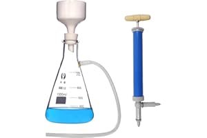 UKFENGHENG Kompletter Vakuumfiltersatz mit Filterkolben, Handvakuumpumpe und Buchner Trichter (250ml)