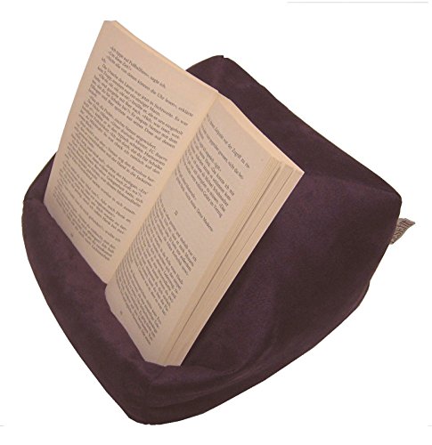 LESEfit soft antirutsch Lesekissen, Tablet Kissen, echter Sitzsack für iPad * Bücher & eBook-Reader, elastan-frei für Bett & Couch / aubergine