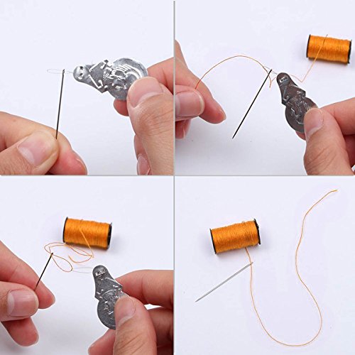 Deallink Nähset Nähmaschinengarn für Zuhause, Reise und Notfall, mit Schwarzer Ledertasche - 4