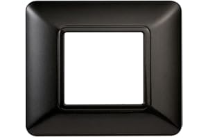 ZOREI Placca Compatibile Con Vimar Plana, Placche In Plastica, 1 Pezzo (2 Posti/Moduli,Acciaio Scuro)