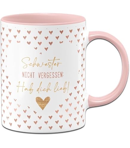 Tasse „Keine Sorge Schwesterherz…“ – Lustiger Spruch, Weiß, Spülmaschinenfest