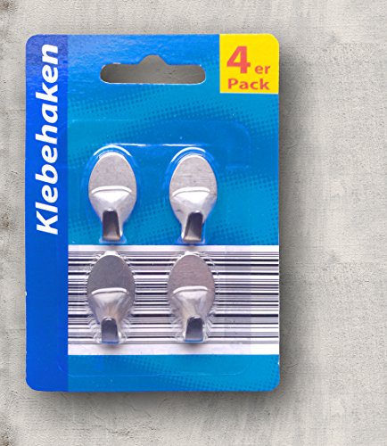 4 Handtuchhaken Klebehaken ohne bohren im Set für Küche, Bad, Tür oder Kleiderschrank - 4