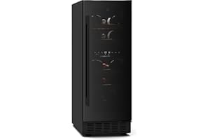 Klarstein Velaire Cave à Vin 2 Zones - 17 Bouteilles, 5-22°C, Encastrable, LED, Porte UV, Silencieux, Clayettes Bois, Frigo Vin Multi-Températures