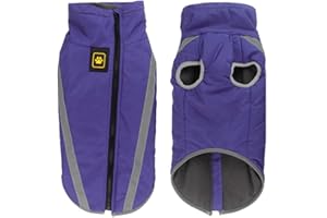 FEimaX Abrigo para Perros de Invierno Chaqueta Impermeable Ropa a Prueba de Viento con Forro Polar y Orificio para Arnés, Chaleco Cálido Duradero para Perro Pequeños Medianos Grandes y Mascotas
