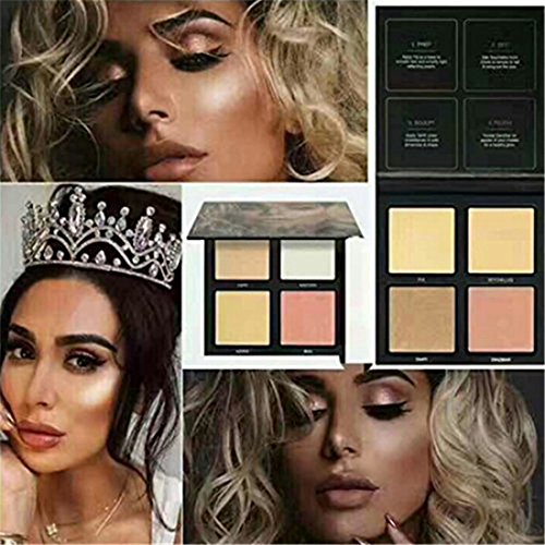 VWH 4 Farben Lidschatten Palette Makeup Eyeshadow Kosmetik Profi Markieren Augenpalette - 3