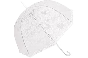Chesoon Parasol de parapluie de dentelle en plastique Parasol de mariée de mariage Vintage Léger Dôme coupe-vent auvent avec 8 nervures