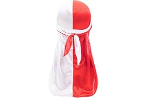 TREER-SHOP Treer Hombres Mujers Durag de Seda con Cola Larga, Sedoso y Suave Hip Hop Turbante Bicolor para Danza Callejera, Ciclismo al Aire Libre y Decoración Diaria