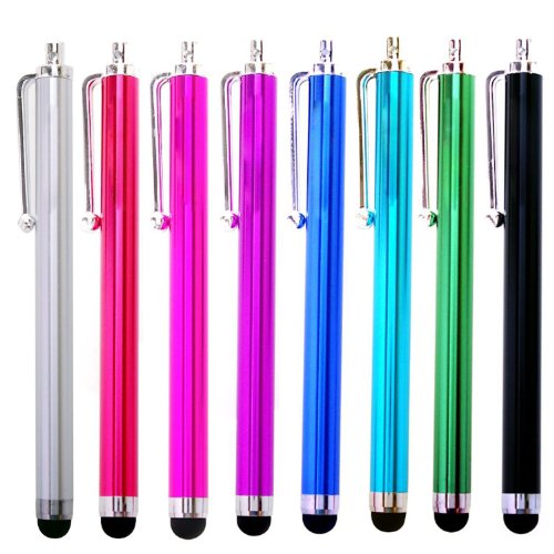 BestCool Bunt 8x Kurz Handy Tablet Pen mit Staub-Stecker + 8x Lange Stylus Pen Set Soft Touch Touchscreen Tablet PC Stift Bildschirm Eingabe - 2