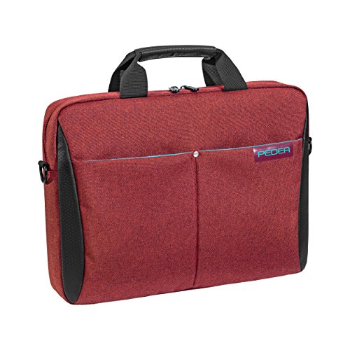PEDEA Lifestyle Notebooktasche f  r 17 3 Zoll  43 9cm  mit Zubeh  rfach Schultergurt  rot