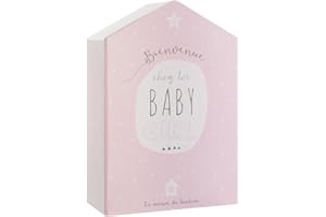 ATMOSPHERA CREATEUR D'INTERIEUR Atmosphera Coffret de naissance avec boite à souvenirs + cadre photo - Forme Maison - Coloris ROSE