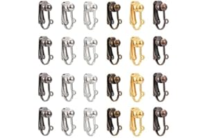 BEEFLYING Convertitore per Orecchini A Clip in Ottone da 24 Pezzo con Anello Facile da Aprire Colore Misto Cerchi per Orecchio Non Forati per Gioielli Fatti A Mano Accessori per Risultati