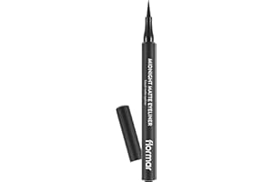 Flormar Midnight Matte Eyeliner Waterproof – Plynny eyeliner wodoodporny o matowym wykonczeniu – Elastyczna koncówka filcowa – Wysoce napigmentowany i trwaly, 001 Black