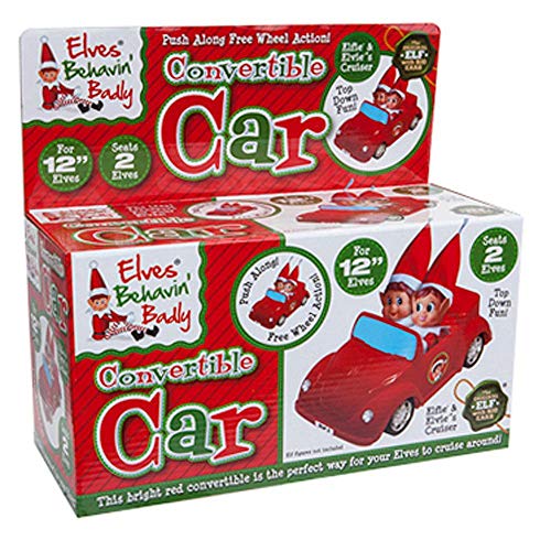 Elves Behaving Badly Elfos Que se comportan Mal - Coche descapotable Rojo de 30 cm - Asientos 2 Elfos - Accesorios para Elfo