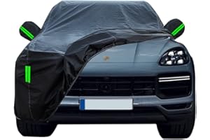 Housse De Voiture pour Porsche Macan (2014-2022) Cayenne (2003-2022) SUV, Housses De Voiture Complètes Imperméables Et Résistantes Aux UV en Tissu Oxford Noir