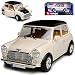 Produktbild Bburago Mini Cooper altes Ur Modell Weiss mit Schwarzem Dach 1959-2000 1/18 Modell Auto mit individiuellem Wunschkennzeichen