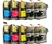 Produktbild 10 komp. Druckerpatronen mit Chip für Brother MFC J245 J470DW J650DW J870DW J4410DW J4510DW J4610DW J4710DW J6520DW J6720DW J6920DW Brother DCP J132W J123WG1 J152W J552DW J752DW J4110DW 4 x schwarz 2 x blau 2 x rot 2 x gelb
