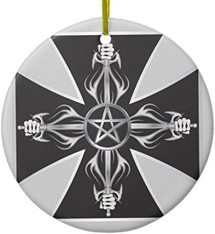 Maltese Cross Metal Ornament Circle