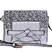 Price comparison product image DDHZTA Pu Sequins Slung Over The Shoulder Of The Bill Of Lading Small Square Bag,Silver