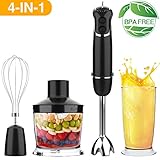 OXA Leistungsstarker Stabmixer, Schwarz, 600 Watt (4 in 1)
