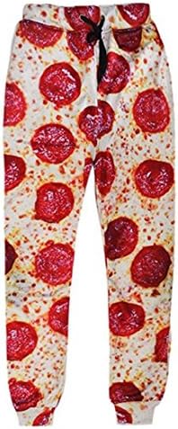 ADREAMONE Juniors 3D Pizza Graphic Jogging Pants Trousers Funny Bottoms Pockets