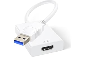 CARPHONE WAREHOUSE Adaptateur USB vers HDMI, Full HD 1080p USB 3.0/2.0 Vidéo Audio Graphique Multi Moniteur Miroir/Expansion Câble Convertisseur, Compatible avec Windows XP/7/8/8.1/10/11/Android pour PC/HDTV/Projecteur