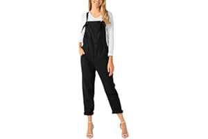 IMJONO Femme Salopette Bretelles Printemps Dames Jumpsuit Combinaisons Grande Taille Bodysuit Loose Casual Coton Large Ample Harem Sarouel Pantalon S-XL