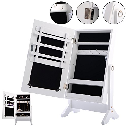 Goplus Schmuckschrank Standspiegel Spiegelschrank Schmuckkasten Schmuck - 2