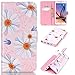 Produktbild CaseHome Samsung Galaxy S6 Edge Plus Hülle,Schutzhülle Tasche Leder Mit Kartenfach Magnetverschluss Standfunktion Slim-Schutzhülle Folio Schalen Fall Mit Karten-/Geldscheinfach Für Samsung Galaxy S6 Edge Plus-Gelbes Gänseblümchen